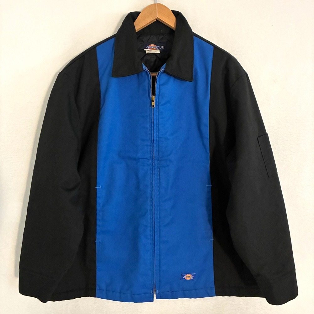 Vtg 90s Dickies Eisenhower Mechanic Jacket Men L Zip Quilt Lined Colorblock Work